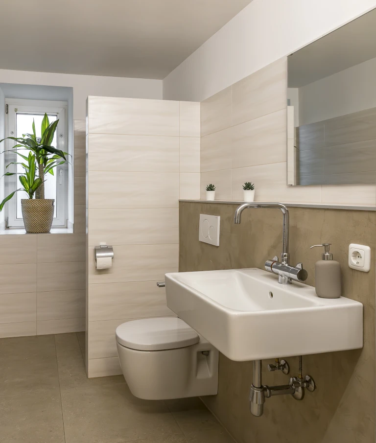 Badezimmer Waschbecken Toilette